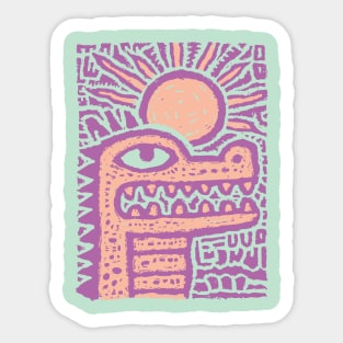 Psychedelic Alligator T-Shirt | Trippy Retro Cartoon Gator Sticker